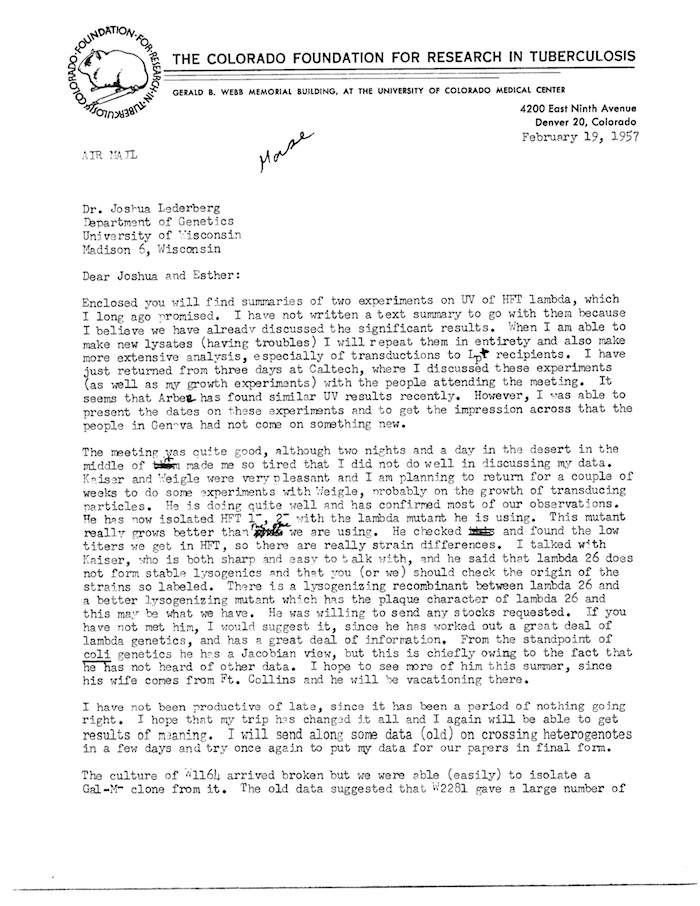 NLM pirated bbakym Morse to JL+EML 2-19-57 p1